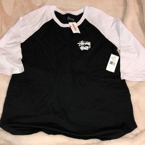 STUSSY DICE RAGLAN BASEBALL TEE